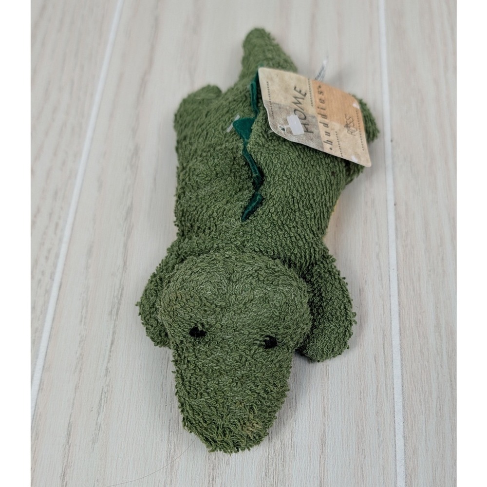 Russ Berrie Li'l Gator Plush Green Yellow Home Buddies Alligator Terrycloth READ
